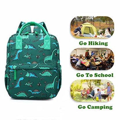 Cute Preschool Backpack Toddler School Book Bag for Girls Boys Kids Kindergarten Nursery Travel Bag with Chest Strap(12inch, Green Dinosaur) - color: Green Dinosaur, size: 12inch