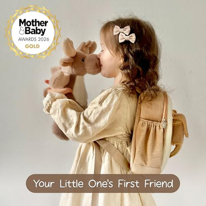 Moonkie Hug & Go™ Reindeer Toddler Backpack – Soft Plush Bag with Take-Along Toy for Kids Aged 2–4 | Ideal for Daycare, Travel & Birthday Gifts - color: Reindeer