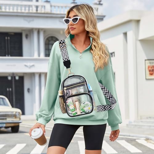 Clear Bag Stadium Approved Events Concerts Sports Outdoors Water Bottle Holder,Clear Purse for Women Men Handbags - color: 1# Black-a