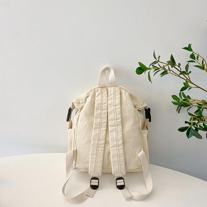MaxxCloud Canvas Backpack-Adjustable Shoulder Straps,Unisex Mini Laptop Backpack for Work&Travel,Casual Daypack (White) - color: White