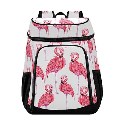 Pink Flamingo Cooler Backpack 36 Cans Insulated Backpack Cooler Leak Proof Cooler Bag Lightweight Backpack for Lunch Camping Picnic Beach