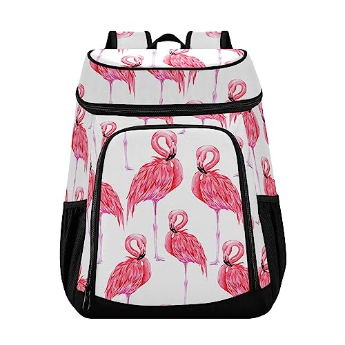 Pink Flamingo Cooler Backpack 36 Cans Insulated Backpack Cooler Leak Proof Cooler Bag Lightweight Backpack for Lunch Camping Picnic Beach