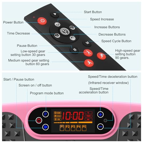 SoftGym Waver Vibration Plate Exercise Machine for Lymphatic Drainage Weight Loss,120 Speed Levels Vibrating Platform with Resistance Bands,Full-Body Workout Equipment for Muscle Activation - style: Slim- Cherry