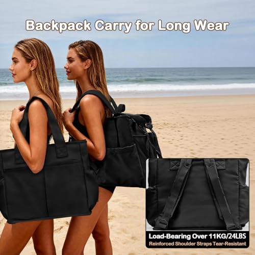 Odoland Soft Cooler Bag – Leakproof Insulated, Collapsible for Beach, Camping - color: Black