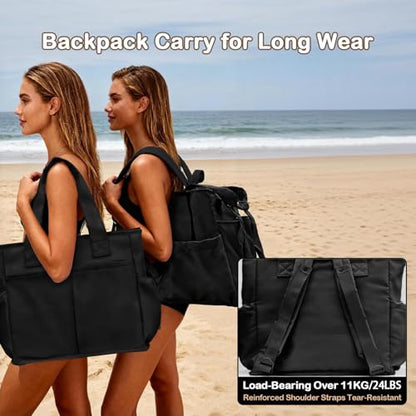 Odoland Soft Cooler Bag – Leakproof Insulated, Collapsible for Beach, Camping - color: Black