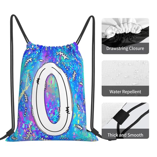 Drawstring Backpack Bag Sport Gym Sackpack Initial Blue Draw String Cinch Bags Bulk String Backpack Storage Bag for Women Men Letters O - color: Letters O