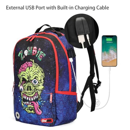 Graffiti Backpack for School, 20L Casual Daypack, Designer Laptop Backpack for 15.6 Inch Laptop - color: Skull Pattern