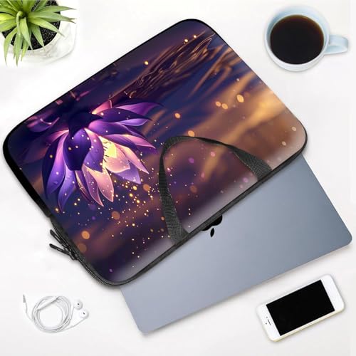14 15 15.4 15.6 inch Laptop Handle Bag Computer Bag, Pouch Holder Notebook Sleeve Cover Soft Case Compatible for Dell,Lenovo,Toshiba HP, Asus Notebook-Luminous Lotus - color: Luminous Lotus