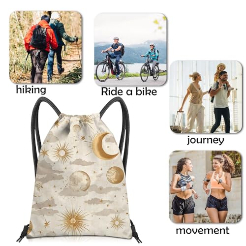 Drawstring Backpack Draw String Bag Sports Gym Bags Waterproof Cute Aesthetic Sackpack for Women(13"×17")-White Sun - color: Z47-white Sun