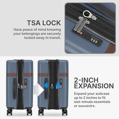 U.S. Traveler Vista Way 3-Piece Travel Set, 21-Inch Carry-on Hardside with TSA Lock, 18-Inch Travel Backpack with Laptop Sleeve, Toiletry Bag, Navy - color: Navy