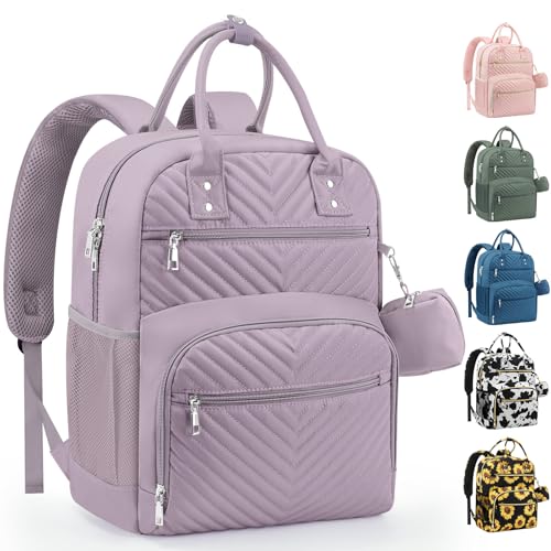 Pritent Diaper Bag Backpack,Baby Essentials Diapers Bag with Pacifier Case,Multipurpose Stylish Large Capacity Travel Backpack for Baby Girl/Boy(M-Purple) - color: Purple, size: Medium
