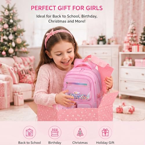 3PCS Kids Backpack Set, School Backpack with Lunch Bag & Pencil Case, Lightweight Waterproof Bookbag for Kids (Pink Sequin) - color: Pink Sequin