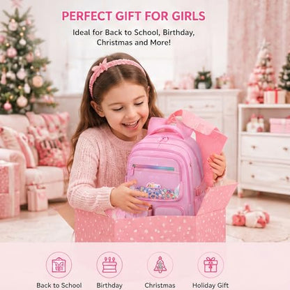 3PCS Kids Backpack Set, School Backpack with Lunch Bag & Pencil Case, Lightweight Waterproof Bookbag for Kids (Pink Sequin) - color: Pink Sequin
