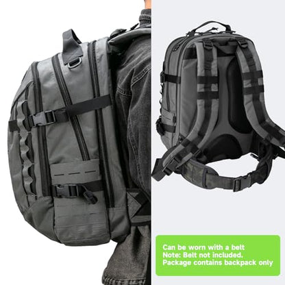 EXCELLENT ELITE SPANKER 40L Tactical Military Backpack for Men and Women Large Rucksack Assault Pack Bag for Outdoor Camping, Hiking,Travel Backpacking(Grey) - color: Grey