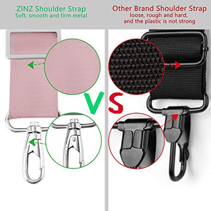 ZINZ 79 inch Shoulder Strap, Extra-thick Fixed Cushion Pad and Dual Clasps Universal Replacement Strap with Metal Swivel Hooks for Laptop Bags, Luggage Bags, Camera, Crossbody (200cm,Pink) - color: Pink