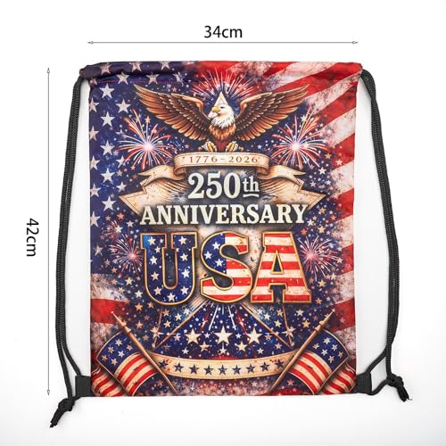 250 Aniversary American Flags Drawstring Backpack, Lightweight Cinch String Sports Sackpack for Men & Women,pack of 2 - color: 250th Anniversary-01