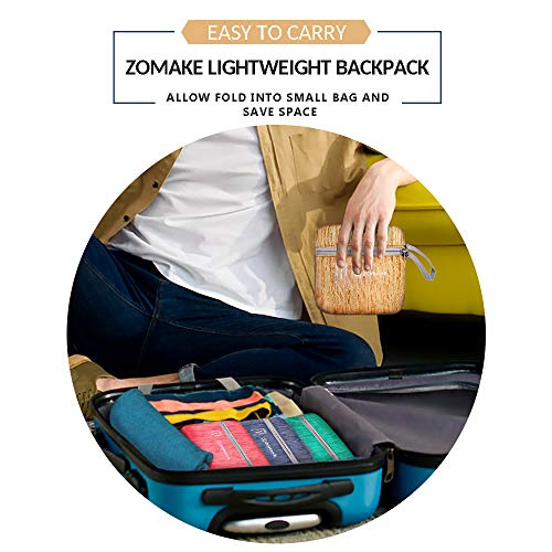 ZOMAKE 25L Ultra Lightweight Packable Backpack, Foldable Hiking Backpacks Water Resistant Small Folding Daypack for Travel(Muddy Yellow) - color: Muddy Yellow