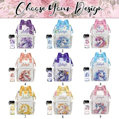 Newcos Custom Name Boy Baby Bags for Girls, Personalized Diaper Bag Backpack for Baby Boy Mom, Nursing Bag Mommy Tote Bags for New Mom Wife Mothers Day Women Men Purple - color: Patten 24