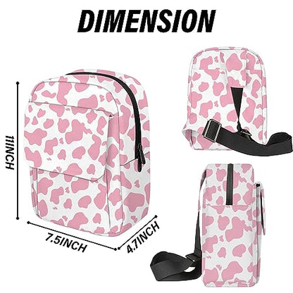 Cute Small Camera Bag with Photographer Camera Sling Bag Waterproof Dslr Camera Case Compatible with Nikon Sony Lightweigth for Women or Men(Pink Western Cow) - color: Pink-l35