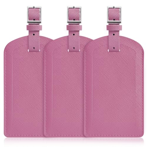 3 Pack Luggage Tags for Suitcases, TSA Approved Bag Tags, Baggage Tags with Privacy Protection, Travel Essentials Luggage Accessories, Purple - color: Purple
