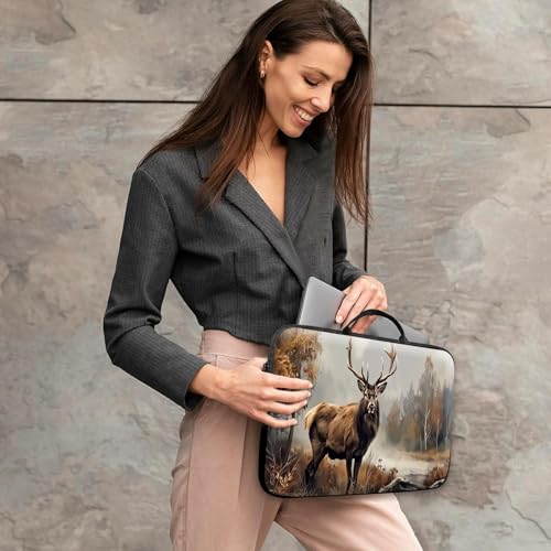 14 15 15.4 15.6 inch Laptop Handle Bag Computer Bag, Pouch Holder Notebook Sleeve Cover Soft Case Compatible for Dell,Lenovo,Toshiba HP, Asus Notebook-Autumn Elk - color: Autumn Elk