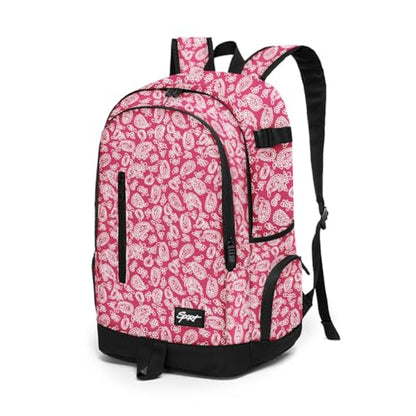 rickyh style School Backpack Travel Bag for Men & Women Lightweight College Back Pack with Laptop Compartmen - color: 01hongmao