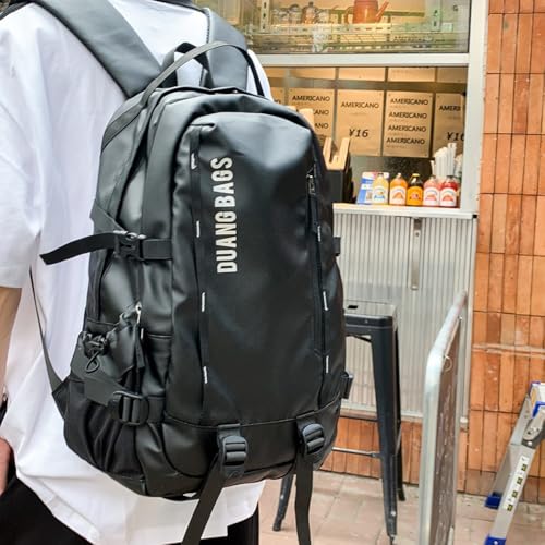 Water-Resistant Backpack for Men Women Large Daypack Hiking Work Durable Laptop Backpack Outdoor Commuter Bag (black) - color: Black