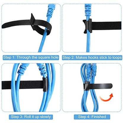MVYC 120PCS 6 Inch Reusable Cable Ties Wire Ties Cord Organizer Cable Organizer Adjustable Management Black - size: 6 Inch (Black)