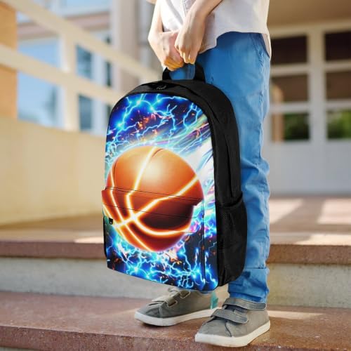 Cool Basketball Backpack, Durable Polyester Daypack with Laptop Compartment, Reinforced Bottom, Adjustable Shoulder Straps And Multi Pockets for Travel And Daily Use - color: Cool Basketball