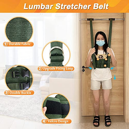 Back Stretcher Lumbar Traction Device Spinal Decompression Machine Lumbar Belt for Lower Back Pain Relief Sciatica Herniated Disc Back Alignment Device Hang Upside Down Stretch Back Harness (S 34~38) - color: Small