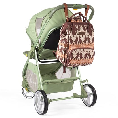 Montana West Wrangler Diaper Bag Backpack Aztec Callie Bag Travel Backpack Purses Western Multi-Function Baby Bags for Mom - color: Brown