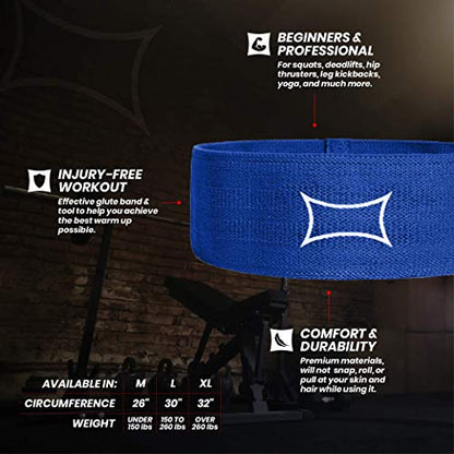 Mark Bell Sling Shot Hip Circle Resistance Bands for Exercising (Level 2) - color: Blue, size: Large