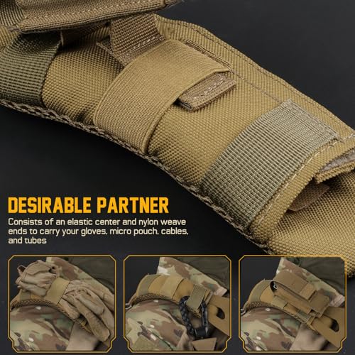 LIVANS Tactical Plate Carrier Shoulder Pads, 2 Pack Shoulder Strap Pad Backpack Strap Cushion Pads Vest Shoulder Pads Bag Strap Pad Backpack Accessories Fit Up to 3.1" Strap - color: Khaki