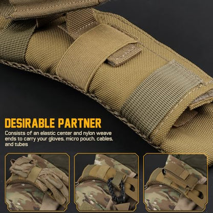 LIVANS Tactical Plate Carrier Shoulder Pads, 2 Pack Shoulder Strap Pad Backpack Strap Cushion Pads Vest Shoulder Pads Bag Strap Pad Backpack Accessories Fit Up to 3.1" Strap - color: Khaki