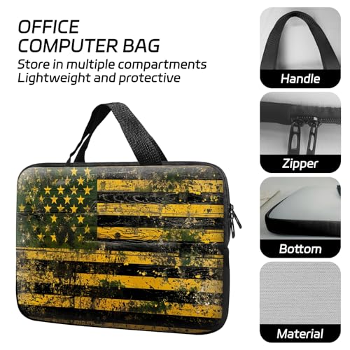 14 15 15.4 15.6 inch Laptop Handle Bag Computer Bag, Pouch Holder Notebook Sleeve Cover Soft Case Compatible for Dell,Lenovo,Toshiba HP, Asus Notebook-American Flag - color: American Flag