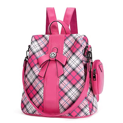 ZOCAI Backpack Purse for Women Fashion Backpack Purses PU Leather Daypacks Anti-Theft Shoulder Bag Satchel Purse - color: Rose/Rose