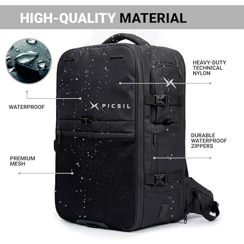 PICSIL Horizon Travel Backpack – Expandable 26L-33L Carry-On with Waterproof Laptop Compartment for 15 & 15.6'', Shoe Storage, and Personal Item Bag - Moss - color: Moss