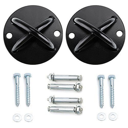 Hipiwe Ceiling Anchor Wall Mount Bracket for Suspension Straps, Gymnastic Rings, Aerial Yoga Swing & Hammock, Resistance Band, Battle Rope - color: Black