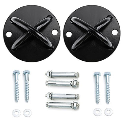 Hipiwe Ceiling Anchor Wall Mount Bracket for Suspension Straps, Gymnastic Rings, Aerial Yoga Swing & Hammock, Resistance Band, Battle Rope - color: Black