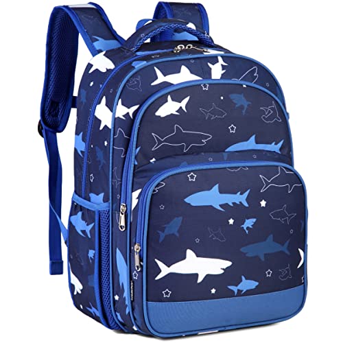 VASCHY Kids Backpacks, 12L Toddler & 17.5L School Backpacks, Lightweight Water-Resistant for Boys and Girls Ages 3-12 - color: Shark-l, size: Large