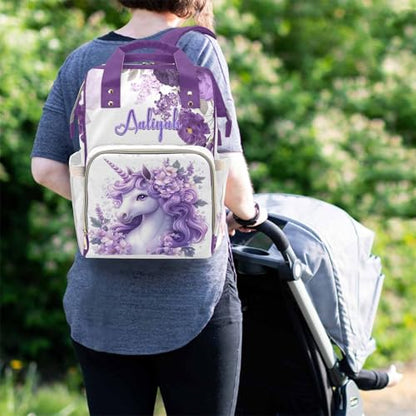 Newcos Personalized Diaper Bag for Boys Baby, Custom Animal Diapers Bags with Name, Newborn Mommy Backpack with Water Bottle Nappy Tote for Women Men Mom Baby Boy Girls Brown - color: Patten 22