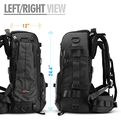 22L Large Professional DSLR Camera Backpack & Laptop Travel Camera Bag with Rain Cover for Digital Cameras, Tablet, Lens Kit for Full Frame Mirrorless Digital Camera - size: 22L