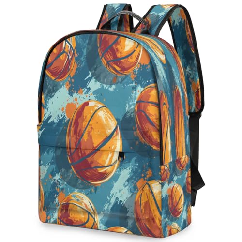17.5 inch Laptop Backpack Basketball Balls College Waterproof Travel Bag Casual Book Bag with Multiple Pockets Laptop Backpacks for Travel Hiking