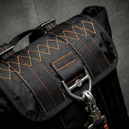 Military Tactical Backpack Parachute Buckles Hook Nylon Rucksacks Flight Backpacks Day Pack for Outdoor,Hiking,Camping (Black) - color: Black