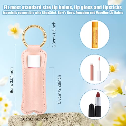 WK IEASON Lip Balm Holder for Chapstick Lipstick Sleeve Keychain,Small Christmas Gifts Stocking Stuffers for Teen Girls Women - color: 3 Pcs-set B
