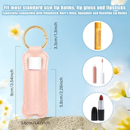 WK IEASON Lip Balm Holder for Chapstick Lipstick Sleeve Keychain,Small Christmas Gifts Stocking Stuffers for Teen Girls Women - color: 3 Pcs-set B
