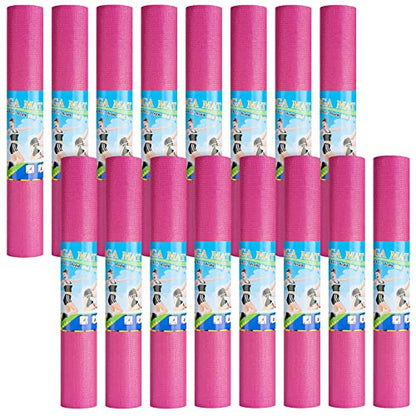 3 mm Thick Yoga Mat Bulk, Non Slip Exercise Workout Fitness Pad for Women Men, Gym Home Yoga Pilates, Easy to Clean, Sturdy PVC - color: Rose Red