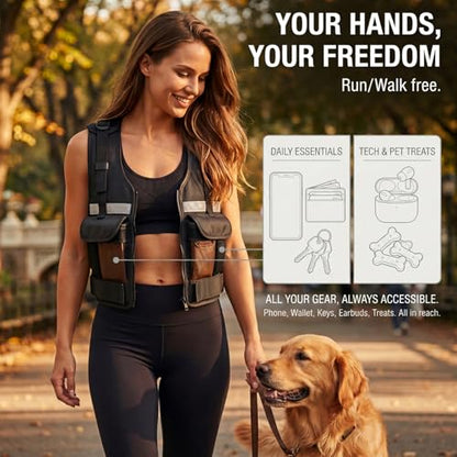 2026 Upgrade Adjustable Weighted Vest 2-16 lbs, Zip Design Weight Vest for Women & Men, Durable Strength Training Vest with Reflective Strips & Pockets, Ideal for Walking Running/Rucking/HIIT/Home/Gym