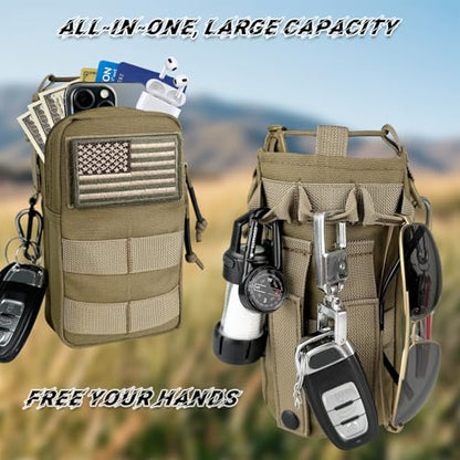 Water Bottle Holder with Strap - Tactical Insulated Water Bottle Sleeve with MOLLE System Water Bottle Cover Cross-Body Pouch for Walking Hiking Camping Gym 32oz&40oz - color: Brown