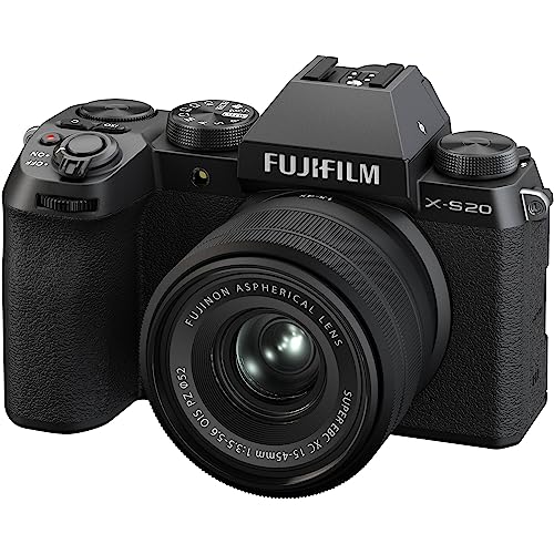 FUJIFILM X-S20 Mirrorless Camera with 15-45mm Lens + 64GB Memory Card + 4K Monitor + LED Light + Corel Photo & Video Editing Software + Backpack Bag + Tripod, Ideal Vlogging Camera Kit (16pc Bundle)